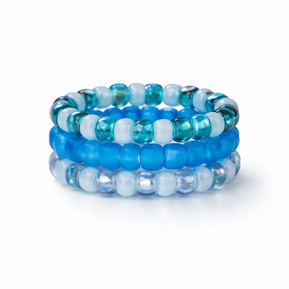 14 Colorful Beaded Stack Rings - Picture 7 of 9